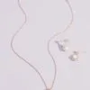 Haloed Faux Pearl Necklace And Earring Set