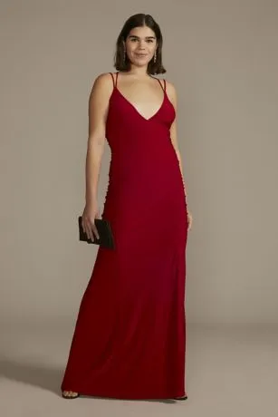 Ruched Panel Plunging Sheath Gown - Image 4