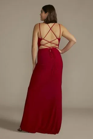 Ruched Panel Plunging Sheath Gown - Image 5