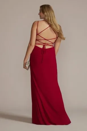 Ruched Panel Plunging Sheath Gown - Image 2