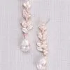 Laurel Leaf Cubic Zirconia Drop Earrings
