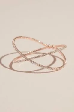 Crossing Pave Crystal Band Cuff Bracelet