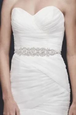 Graduated Pearl And Crystal Blossom Medallion Sash