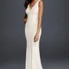 Allover Lace V-Neck Sheath Wedding Dress