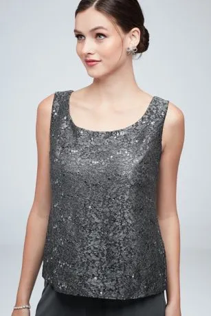 Long Lace Jacket Three-Piece Plus Size Pantsuit - Image 5