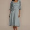 Tea Length Sequin Lace And Chiffon Jacket Dress