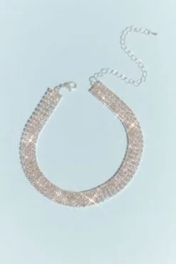 Stacked Strands Crystal Choker