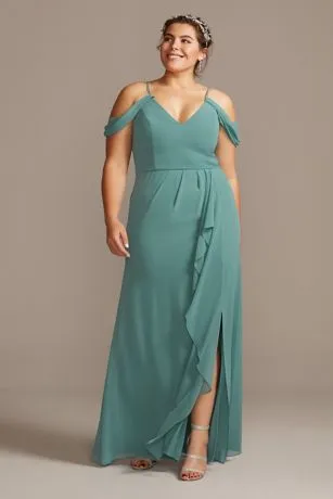 Cascading Off-the-Shoulder Bridesmaid Dress - Image 5
