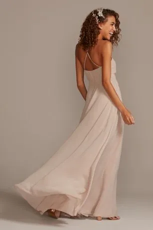 Spaghetti Strap Full Skirt Bridesmaid Dress - Image 3