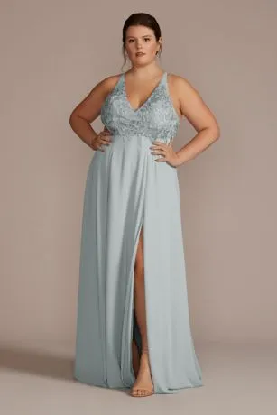 Halter Lace And Georgette Bridesmaid Dress - Image 2