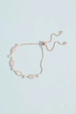 Alternating Faux Pearl And Crystal Chain Bracelet