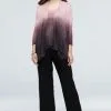 Crinkled Ombre Plus Size Three-Piece Pantsuit