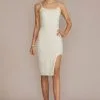 Knee Length Jersey Glitter Dress With Cutout Back
