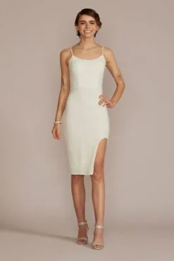Knee Length Jersey Glitter Dress With Cutout Back