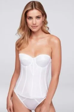 Dominique White Satin Torsolette