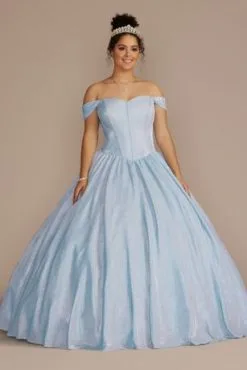 Glitter Knit Corset Quince Ball Gown