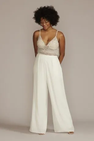 Crepe Wide Leg Wedding Separates Pant - Image 3