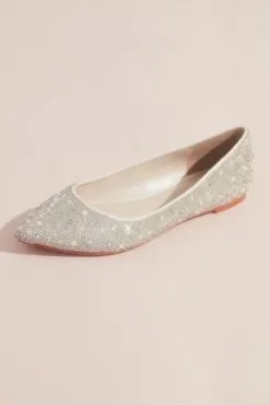 Crystal And Iridescent Stone Ballet Flats