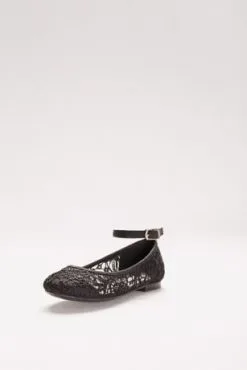 Flower Girl Crochet Lace Ballet Flats