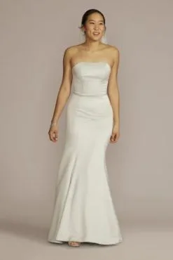 Satin Strapless Mermaid Wedding Dress