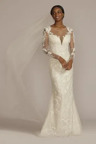 Beaded Sheath Wedding Dress With Overskirt - Image 2
