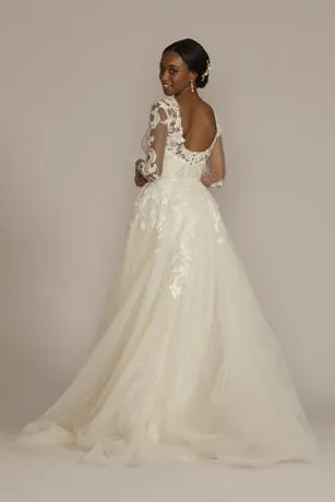 Beaded Sheath Wedding Dress With Overskirt - Image 3
