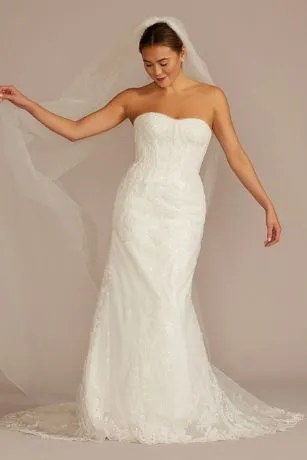 Beaded Lace Wedding Dress With Removable Sleeves - Image 5