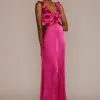 Floor Length Ruffle Charmeuse Gown