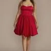 Sweetheart Satin Bubble Hem Mini A-Line Dress