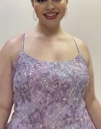 Scoop Neck Sequin Floral Embroidered A-line - Image 4