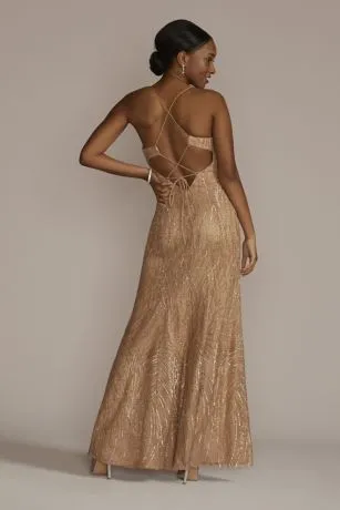 Metallic Sequined Sheath With Slit - Image 2