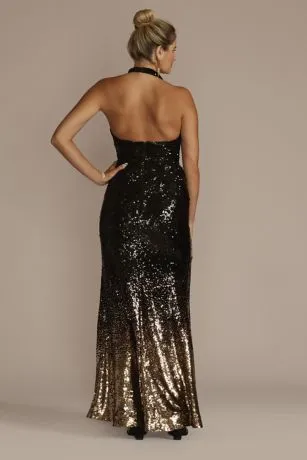 Illusion Plunge Ombre Sequin Sheath - Image 2