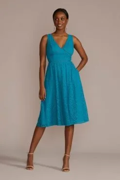 V-Neck Lace Sleeveless Dress