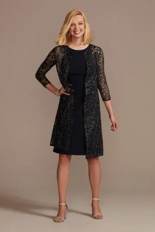 Knee Length Crepe Tank Dress And Matching Jacket