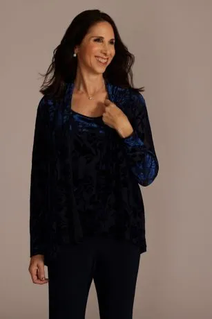 Burnout Velvet Three Piece Pantsuit - Image 3