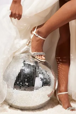 Crystal Embellished Stiletto Sandals - Image 5