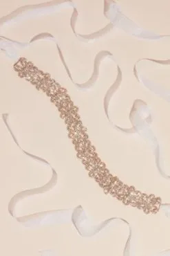 High-Shine Crystal Flower Sash