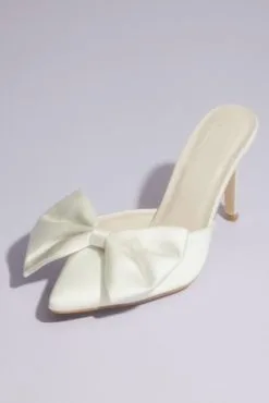 Big Bow Satin Mules