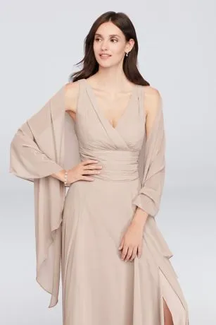 Long Chiffon Surplice Tank Bridesmaid Dress - Image 8