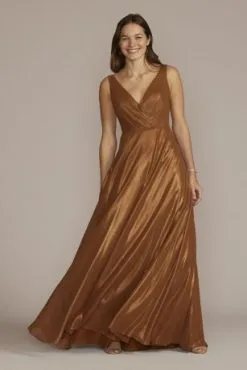 V-Neck Tank Full Skirt Bridesmaid Dress