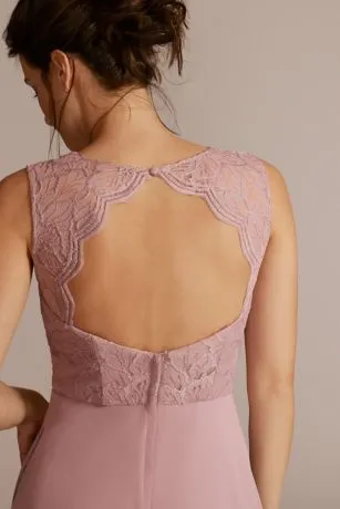 Stretch Lace Chiffon Sleeveless Bridesmaid Dress - Image 3