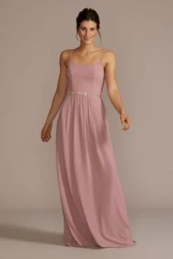Chiffon Spaghetti Strap A-Line Bridesmaid Dress
