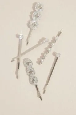 Rhinestone Embellished Hair Pin Set