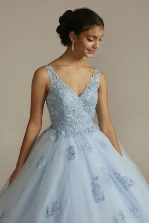 Fairytale Ballgown With Embellished Lace Applique - Image 3