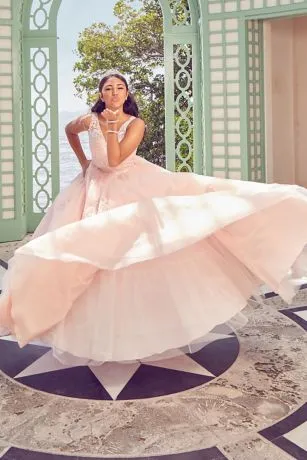 Fairytale Ballgown With Embellished Lace Applique - Image 4