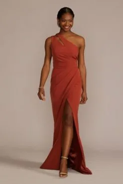 Stretch Crepe One-Shoulder Bridesmaid Dress