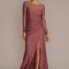 Long-Sleeve Lace Bridesmaid Dress With Slit