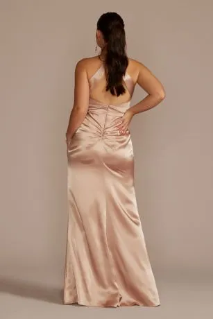 Charmeuse Halter Bridesmaid Dress - Image 2