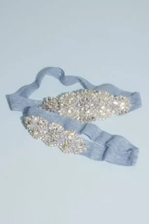 Plus Size Deco Crystal Encrusted Lace Garter Set - Image 3