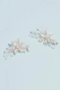 Crystal And Bead Floral Hair Clip Set